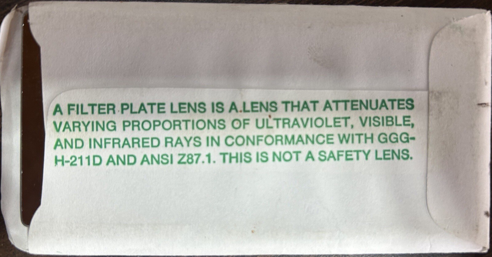 Welding Helmet SHADE # 10 Glass Filter Lens 2" X 4-1/4"  Heat Treated