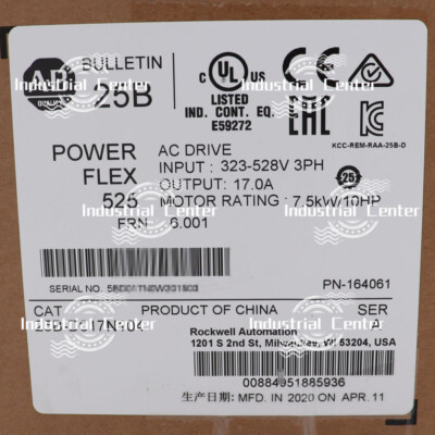 25B-D017N104 AB PowerFlex 525 7.5kW (10Hp) AC Drive Spot Goods Brand New in Box!