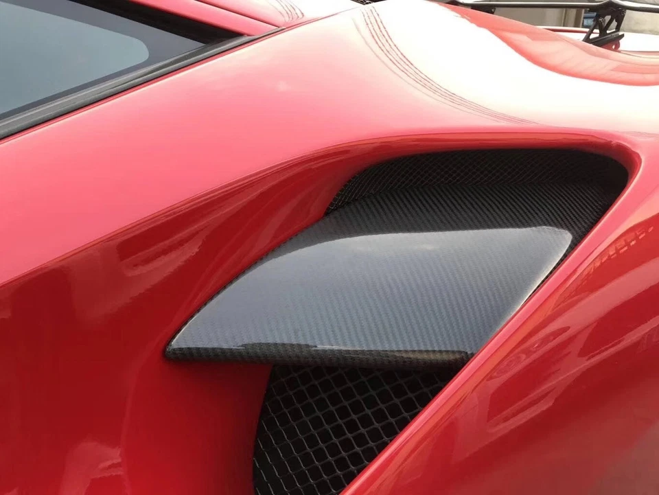 Cubiertas de admisión de ventilación de aire para guardabarros lateral de fibra de carbono Spider para Ferrari 488 GTB Foto 2 de 4