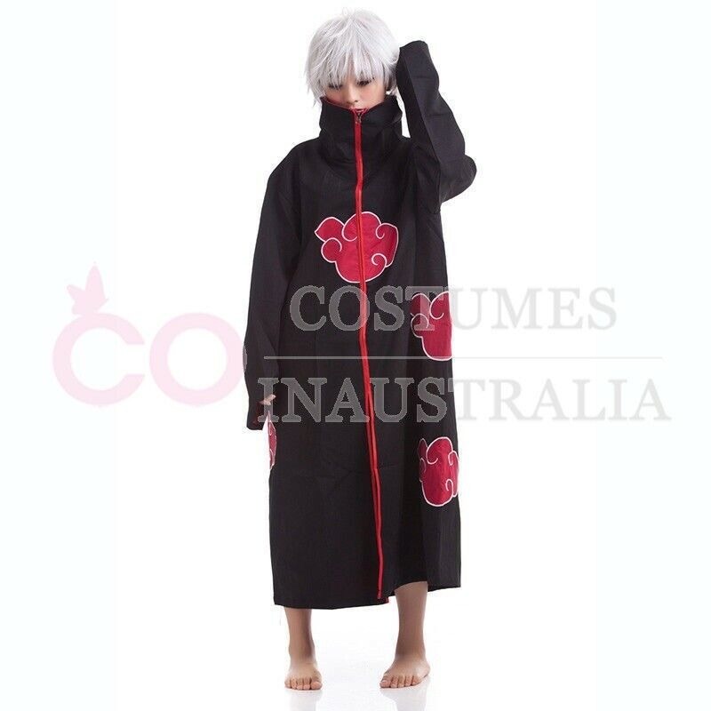 Naruto Akatsuki Cloak Anime Cosplay Costume Set Halloween Cosplay Longo  Cloak