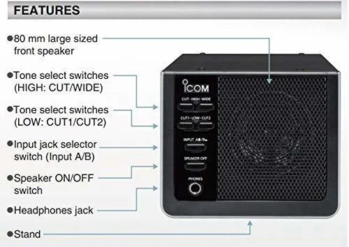 Icom SP-41 High Sound Quality External Speaker for IC-7610 Color Black 7 Watts - Image 3 of 3