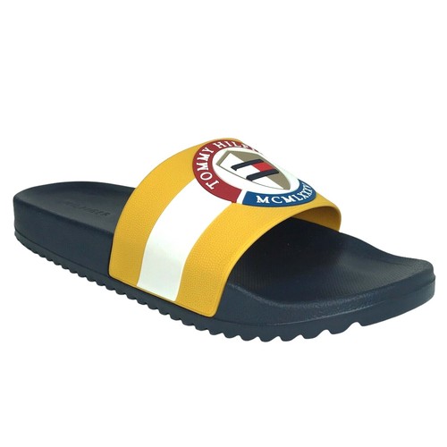 Tommy Hilfiger Mens Reboot Slide Sandals Size 10-11 Yellow Navy Blue  Lightweight | eBay