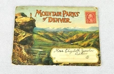 Mountain Parks of Denver Colorado Fold-out Postcard Book, Collectible Pictures