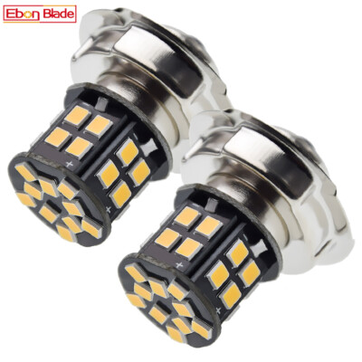 2x Warm White LED Bulb P26s S3 30SMD Motorbike Headlight Front