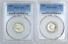 1942 & 1943 Mercury Dime LOT of 2 COINS PCGS AU53 Bright Frosty Luster #V63