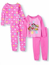 Paw Patrol Toddler Girl Top Pups 4-Piece Mix  Match Pink Pajama Set Size 4T NWT