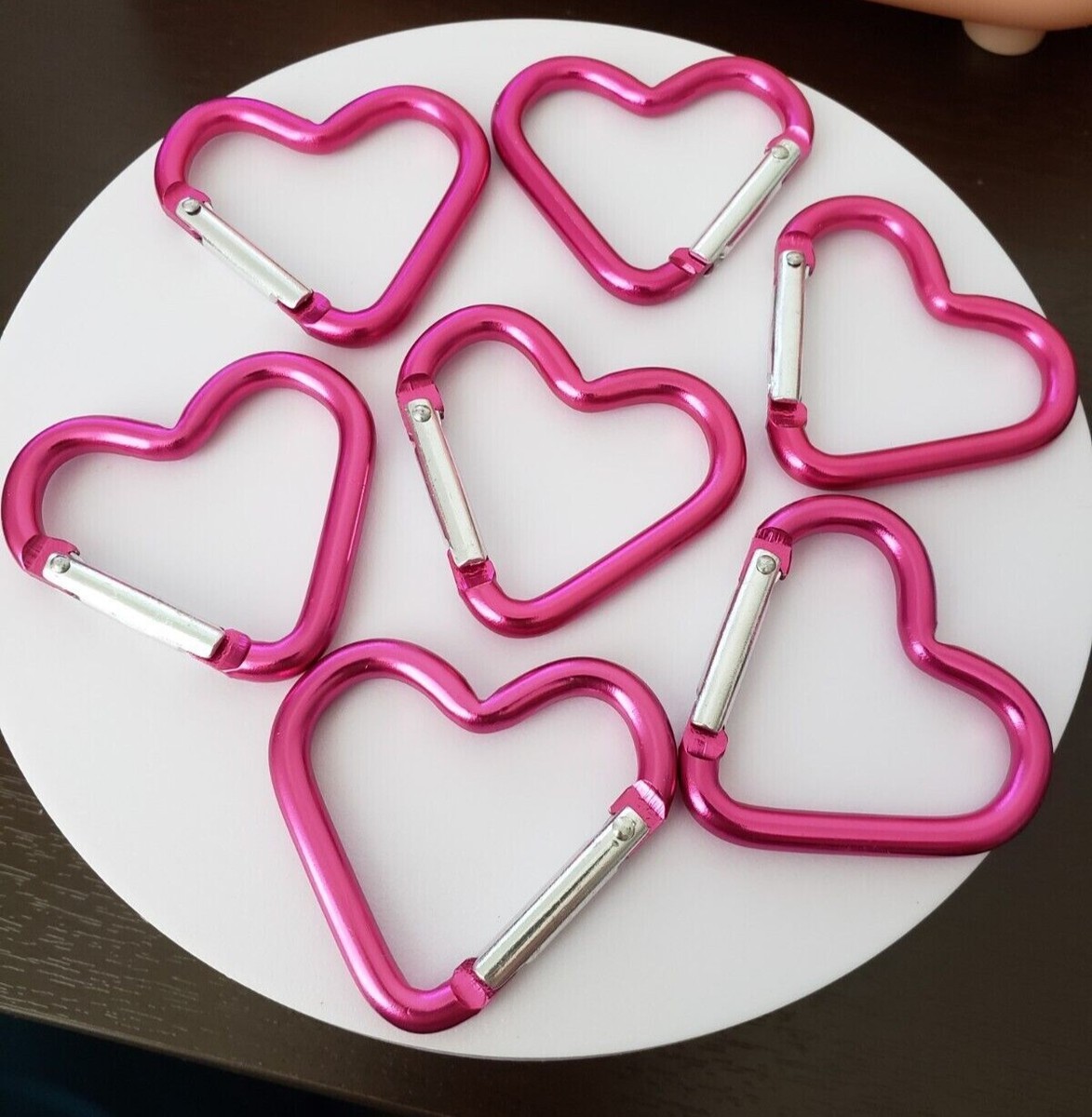 7PCS Heart Shaped Aluminum Alloy Keychain Clip Carabiner, | eBay