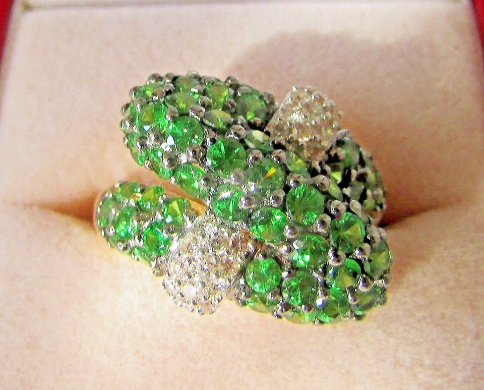 Anillo Le Vian Modernista Tsavorita Granate/Diamantes Blancos Oro Amarillo 14K, Talla 7 Foto 2 de 4