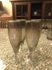 Image of Nkuku Abeeko, aged gold Glass X 4 Champagne Glasses