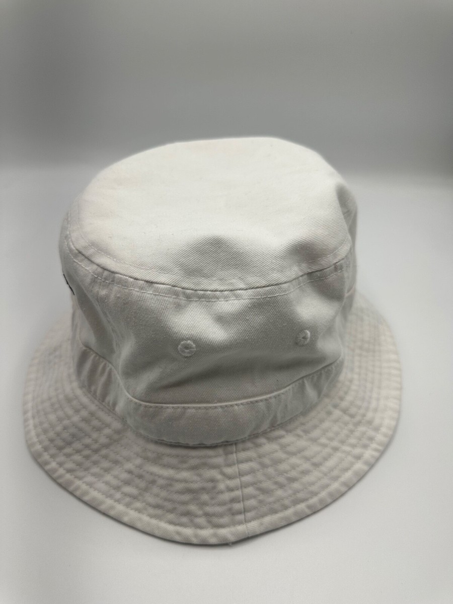East Hampton Hov Jay Z Logo Graphic White Cotton Bucket Hat