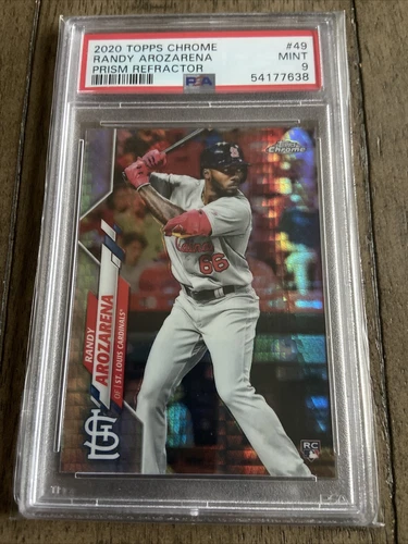 2020 TOPPS CHROME PRISM REFRACTOR SP RC RANDY AROZARENA RAYS PSA 9 MINT 🔥🔥🔥