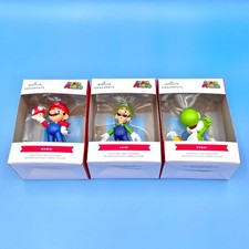 2021 Hallmark Nintendo Super Mario Luigi Yoshi Christmas Ornament Set of 3