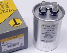 TitanPro TRCF25 HVAC Round Motor Run Capacitor. 25 MFD/UF 440/370 Volts