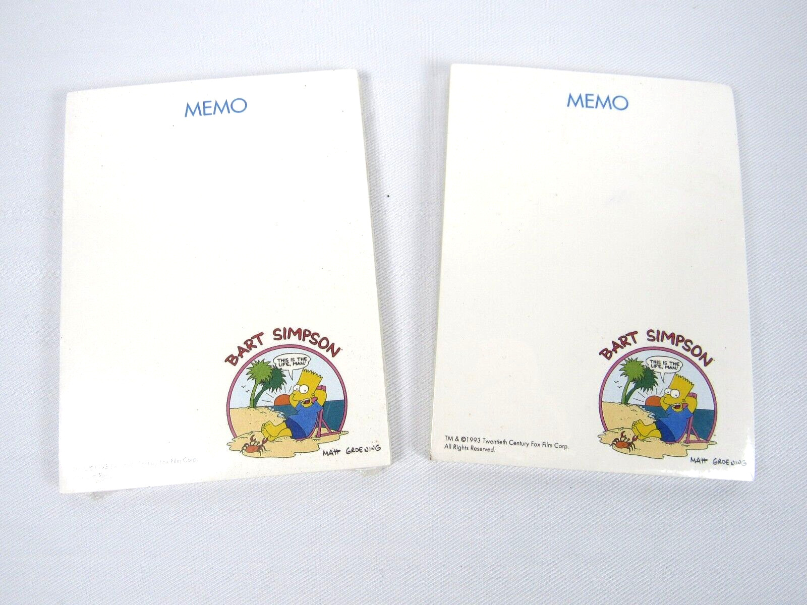 Bart Simpson Sealed Notepad Lot - Old Stock - Vintage 1989 - The Simpsons - Fox