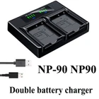 Dual Battery Charger For CASIO NP-90 BC-90L Exilim EX-FH100 FH100BK H10 H15 H20