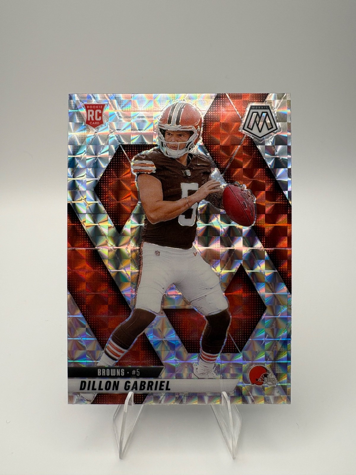 2025 Mosaic Football Dillon Gabriel SILVER MOSAIC PRIZM ROOKIE #332 Browns RC