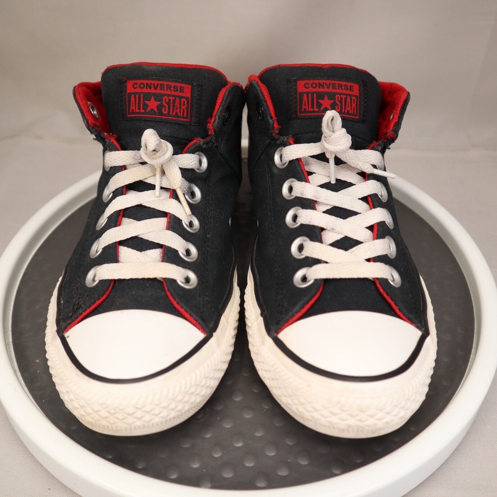 Converse Chuck Taylor All Star High Street Youth Size 5 Shoes Black Red Hi Top thumbnail 3