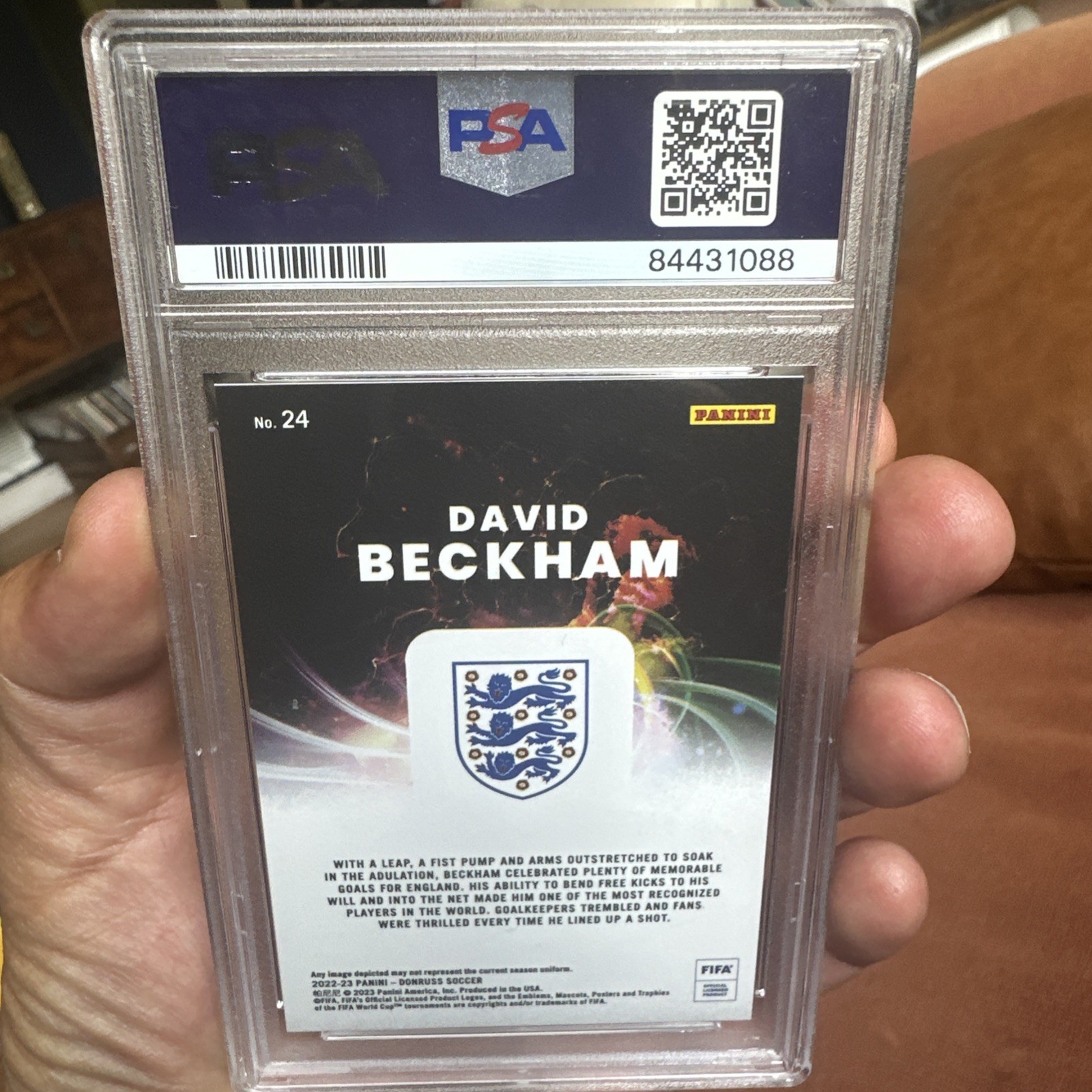 DONRUSS SOCCER Case Hit David Beckham NIGHT MOVES ENGLAND PSA 9 FIFA superstar!  view 4