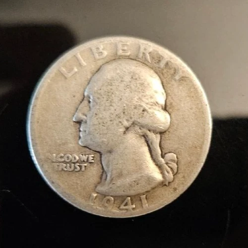 1941 D Washington Quarter Circulated Silver  Coin Collectible
