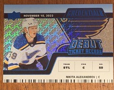 2022-23 Upper Deck Credentials - Debut Ticket Access Nikita Alexandrov #180