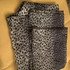 Women's Gray/Black Leopard Print Satin Pants Straight Leg Mid Rise Zip M — photo 2