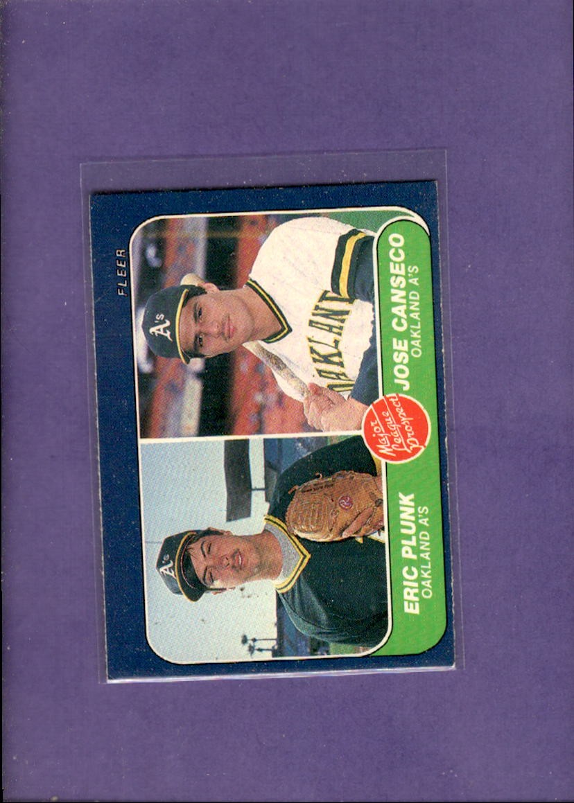 1986 Fleer #649 Eric Plunk/Jose Canseco NM Near Mint RC Rookie Athletic ID:80377