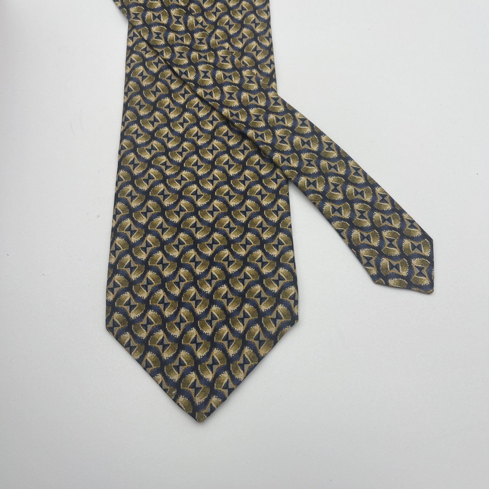 Structure Ties 100% Silk Multicolor Geometric Mad… - image 2