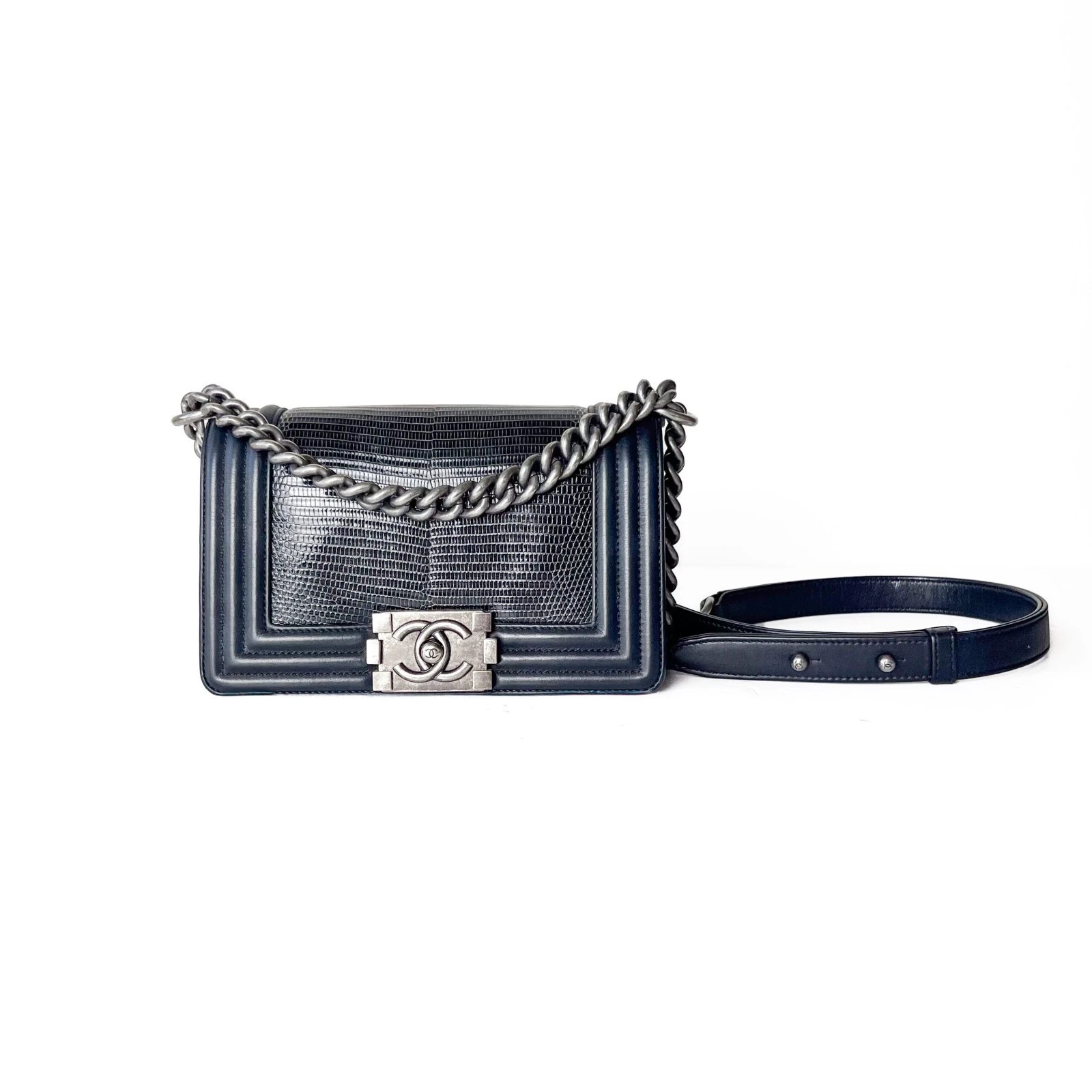 Chanel Black Leather & Inlay Boy Flap Bag