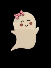 New Halloween Ghost Pin Brooch Layered Acrylic Black White 2  