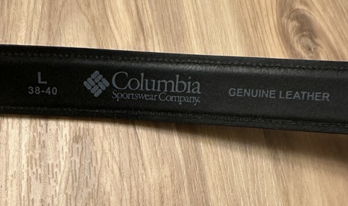 Cinturón Columbia de cuero genuino negro para hombre talla grande 38-40 - Imagen 4 de 5