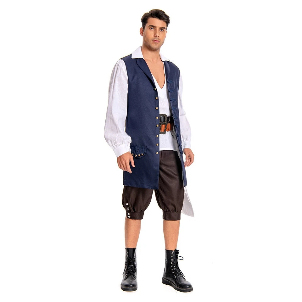 Disfraz de Capitán Pirata Caribe Medieval Jack Sparrow Juegos completos Foto 3 de 4