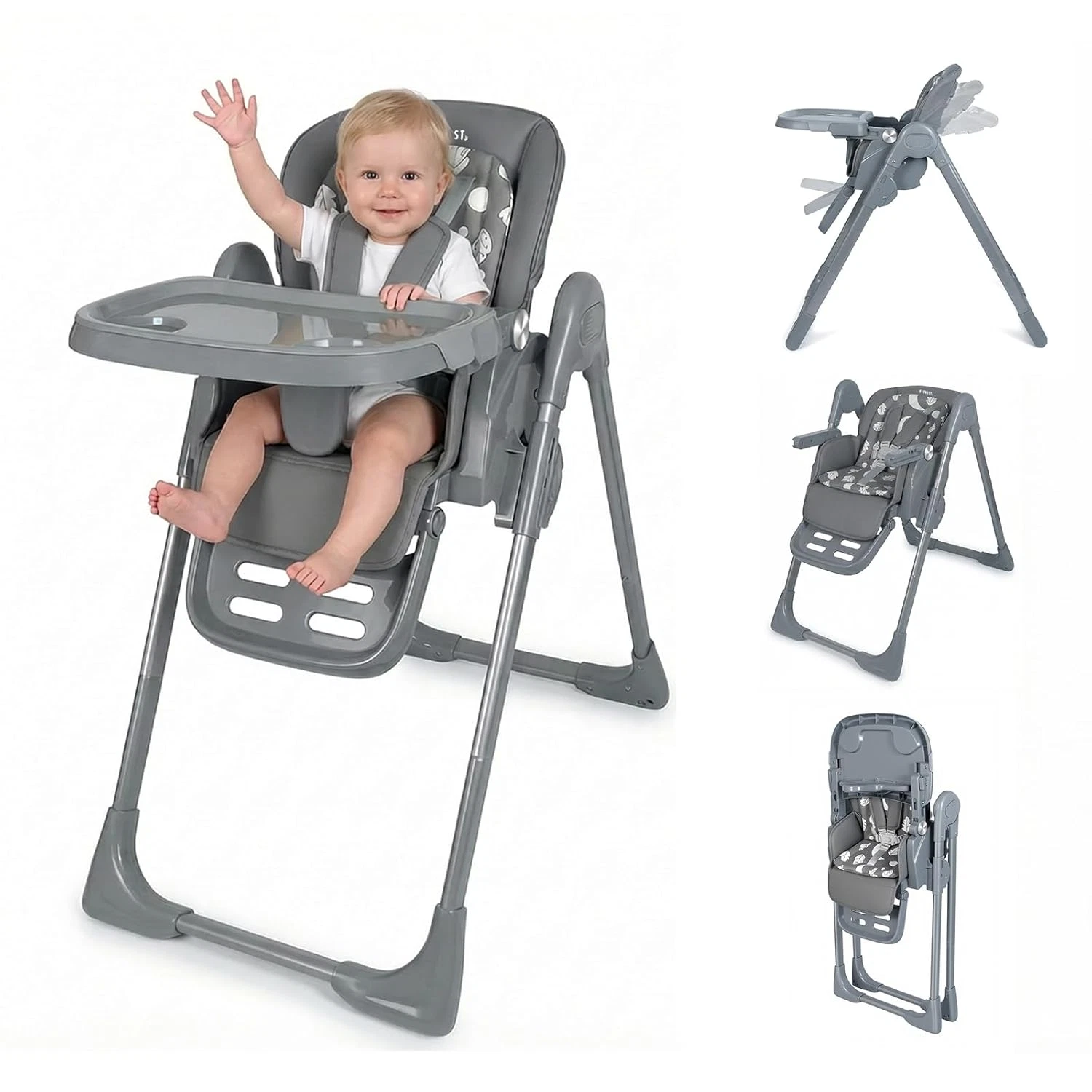High Chair for Babies and Toddlers, Baby High Chair with Removable Tray, Adjusta