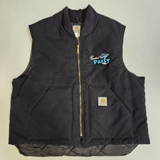 VTG Y2K Carhartt V01 BLK Arctic Quilt Lined Vest Black Men s XL Custom 1-of-1