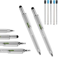 6-In-1 Multi-Function Pen, Ballpoint Pen with Measuring and Balance Ruler, Screw