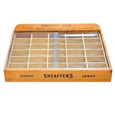 Vintage Sheaffer Pencil Lead Store Display Case Glass Sliding Doors Antique