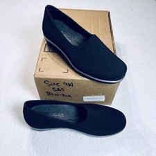 Womens SAS Bliss Slip On Comfort Wedge Walking Loafers 9 Wide 2750-013 Black USA