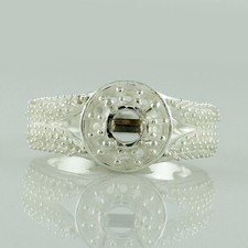 925 Sterling Silver 5mm Round Semi Mount Halo Ring For Wedding Ring