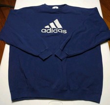 Vintage Men's Size XXL Blue Adidas Crewneck Sweatshirt Y2K USA Made