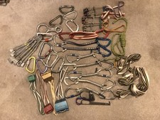 Full Climbing Rack Cams Nuts Hexes Quick draws Carabiners Climb Mountaineering. 