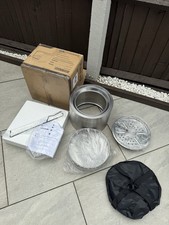 Hongtaok Smokeless Fire Pit with Removable Ash Pan, 38cm, Silver