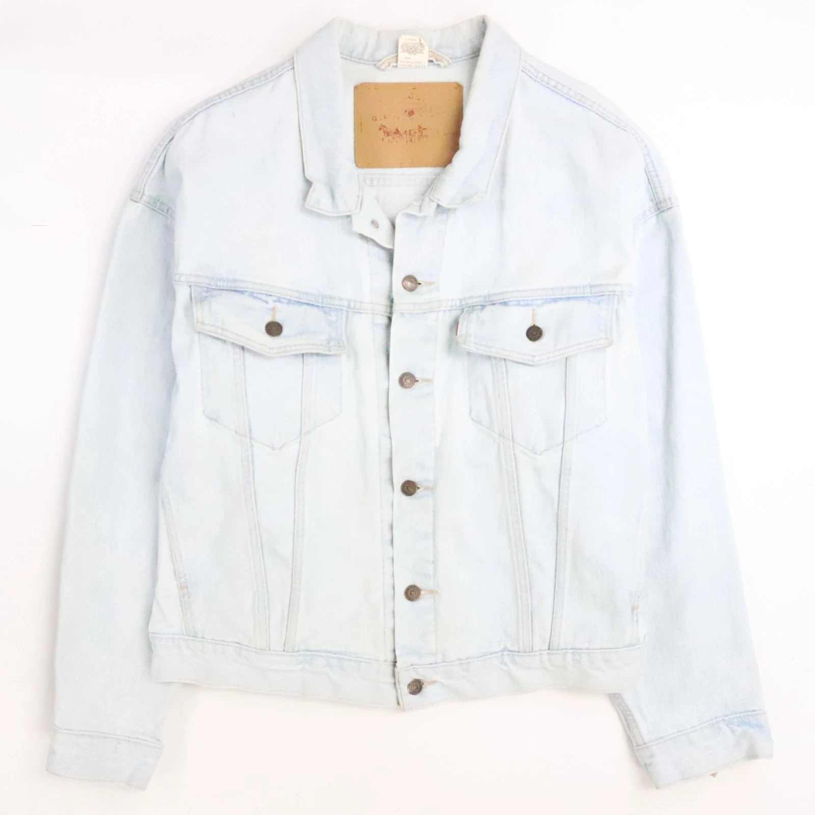 Vintage Levi's Denim Trucker Jacket Size Large Light Wash