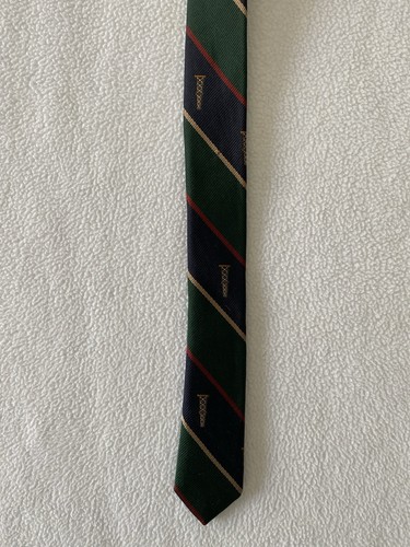 yApre’ pour cravate Renberg’s bleu/vert/rouge rayé toute soie italienne made in USA - Photo 5/8
