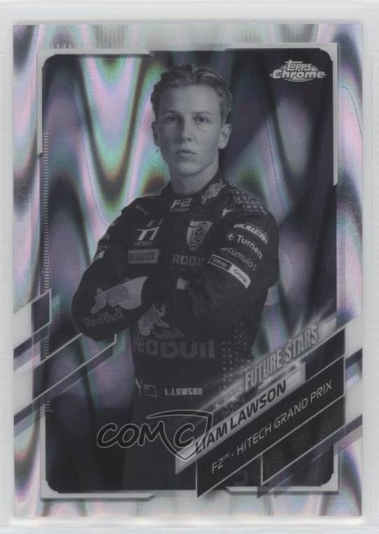 2021 Topps Chrome Formula 1 Black & White RayWave Refractor Liam Lawson #68 3y6
