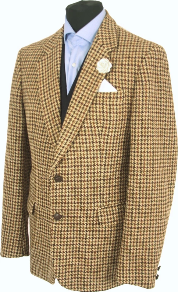 Harris Tweed Jacket Blazer 40R Dogtooth Windowpane Check Hacking Hunting Mens - Image 3 of 4