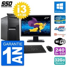 PC Tour Lenovo M83 Ecran 27" Intel i3-4130 RAM 32Go SSD 240Go Windows 10 Wifi