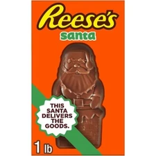 Reese's Christmas Milk Chocolate Peanut Butter Santa Candy - 16oz