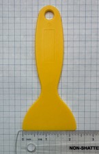 Plastic Flat Edge Pry, 2.25" x 5.25" Air Bubble Remover/Putty Knife - Yellow