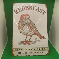 Redbreast Single Pot Still Irish Whiskey- Vintage Metal Bar Sign