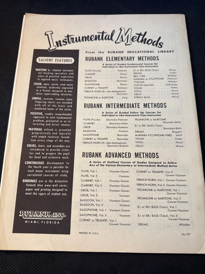 Divertimento No. 5 Brass Sextet by W.A. Mozart Rubank No. 327 Music Book - Image 2 of 3