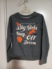 HALLOWEEN SWEATSHIRT LONG SLEEVES GRAPHIC PRINT GRAY SIZE SMALL 4-6
